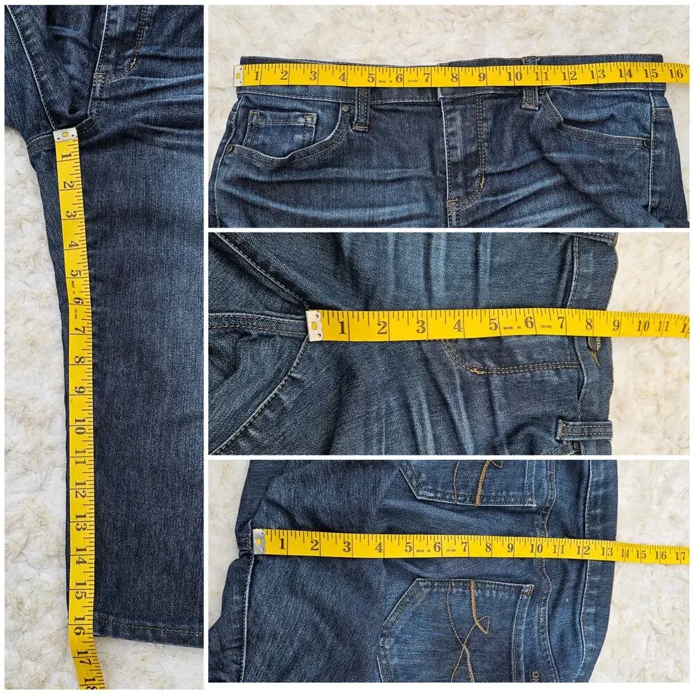 Denim Shorts DKNY Size 6 Dark Wash Stretch Bermuda Short Donna Karan New York - Picture 5 of 7